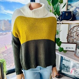 BeachLunchLounge Collection, Dara Color-Block Cowl-Neck Sweater, Size:XS/TP